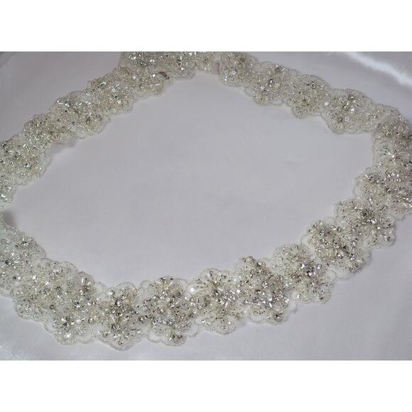Rhinestone bridal belt, beaded wedding belt sash rhinestone crystal bridal belt - Picture 5 of 6